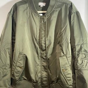 LOFT Khaki Green Bomber Jacket